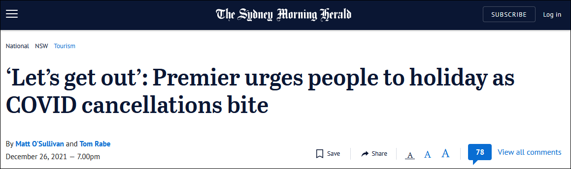 澳政府不但不封锁 竟还“求”民众顶着疫情出门旅游