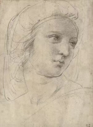 拉斐尔，《缪斯的头像》，年代不详，素描，102x 76厘米，私人收藏