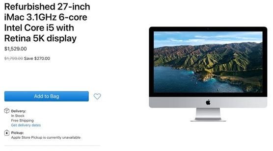 苹果开卖27英寸iMac翻新机:售价直接便宜1700元休闲区蓝鸢梦想 - Www.slyday.coM 苹果开卖27英寸iMac翻新机:售价直接便宜1700元休闲区蓝鸢梦想 - Www.slyday.coM