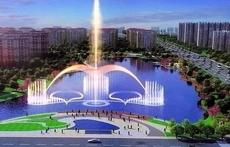 近日,环堤公园莲花湖专项工程俯瞰图,水上餐厅,音乐喷泉效果图发布.