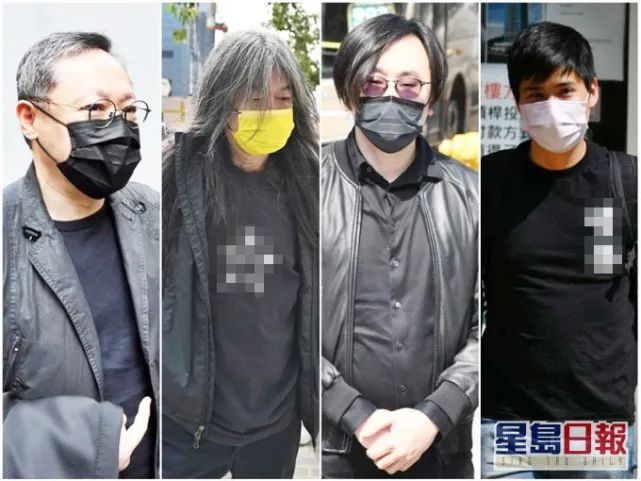 左起:戴耀廷、梁国雄、林景楠、岑敖晖等乱港分子2月28日前往各警署报到 图自“星岛网”