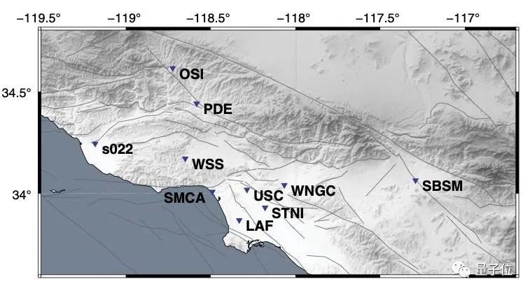 △ 作者设立地震区域的观测点