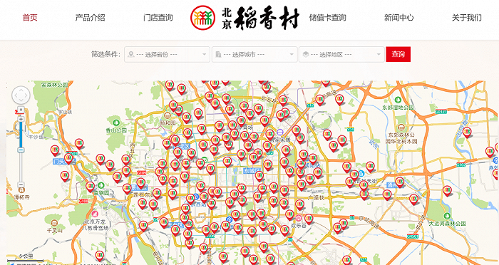 图:北京稻香村线下门店分布图