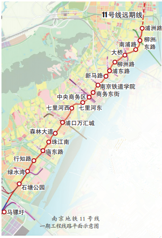 地铁11号线全程站点图,11号线地铁站点图 南京地铁11号线一期正式获批啦共设20个站点建设工期预计5年