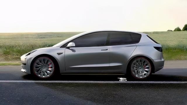 特斯拉新款model2,特斯拉两厢车 特斯拉model 2 hatchback渲染图