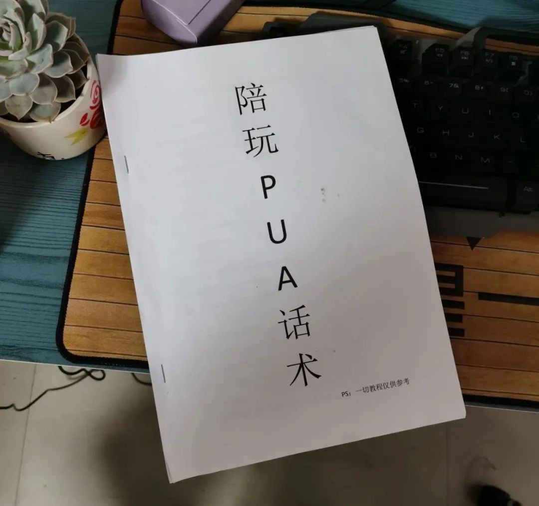 专门编辑陪玩PUA话术用来和受害人聊天