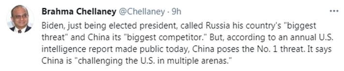 美情报报告又恶炒中国是“最大威胁”,称中国日益成为“近乎旗鼓相当的竞争对手”休闲区蓝鸢梦想 - Www.slyday.coM 美情报报告又恶炒中国是“最大威胁”,称中国日益成为“近乎旗鼓相当的竞争对手”休闲区蓝鸢梦想 - Www.slyday.coM