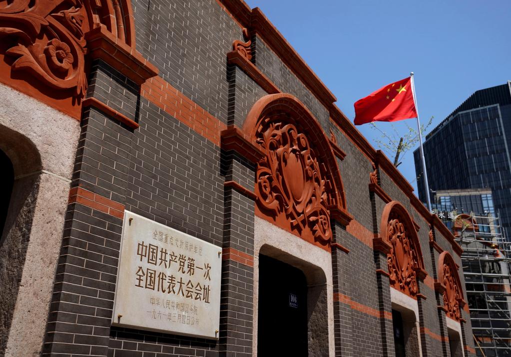 这是经过修缮,尚未重新开放的中共一大会址(4月5日摄)。新华社记者 刘颖 摄