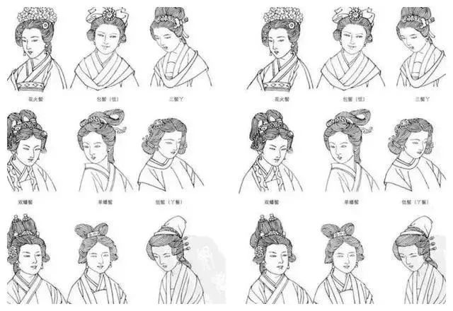 唐代和宋代女子的发型图鉴 在古代,美人地位越高,头饰的数量也相对