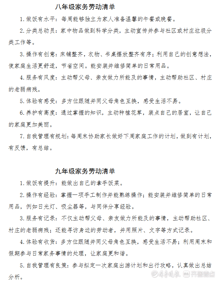 中小学生如何进行家庭劳动教育?淄博市教育局列出“清单”休闲区蓝鸢梦想 - Www.slyday.coM 中小学生如何进行家庭劳动教育?淄博市教育局列出“清单”休闲区蓝鸢梦想 - Www.slyday.coM