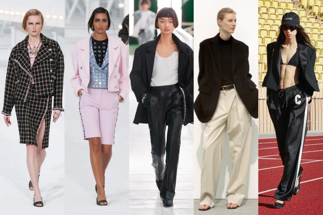 从左至右：Chanel/ Louis Vuitton/ The Row/ Celine