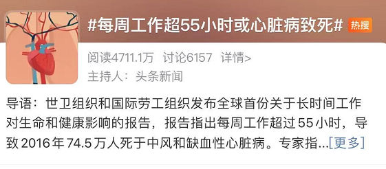 每周工作55小时心脏病和中风死亡风险增加!网友:怎么让老板看到?休闲区蓝鸢梦想 - Www.slyday.coM 每周工作55小时心脏病和中风死亡风险增加!网友:怎么让老板看到?休闲区蓝鸢梦想 - Www.slyday.coM