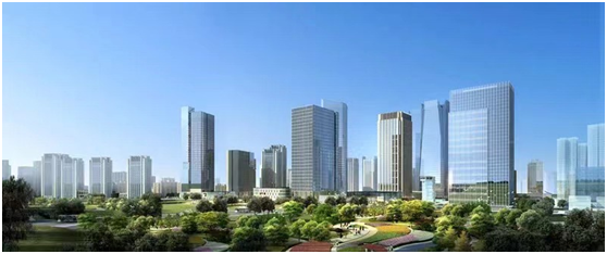 从中央公园看两江国际商务中心(透视效果图) 图:渝北发布