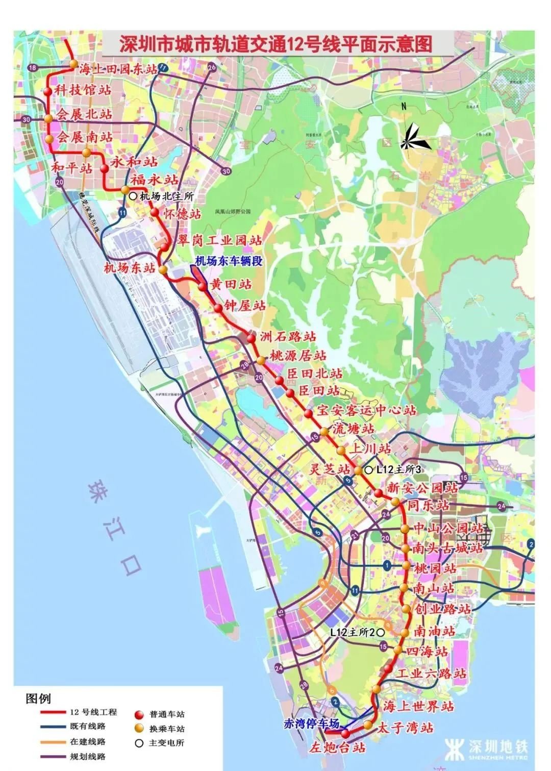 地铁12号线   线路规划:   地铁12号线也是大湾区未来的重要动脉