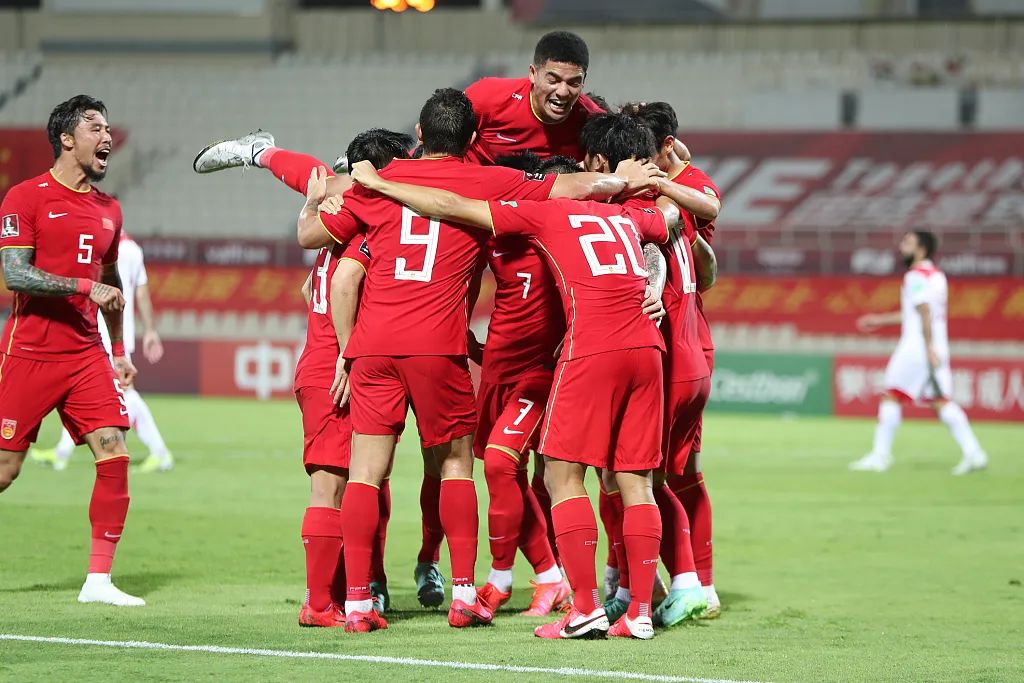 中国男足3-1叙利亚，顺利挺进12强 图源：视觉中国