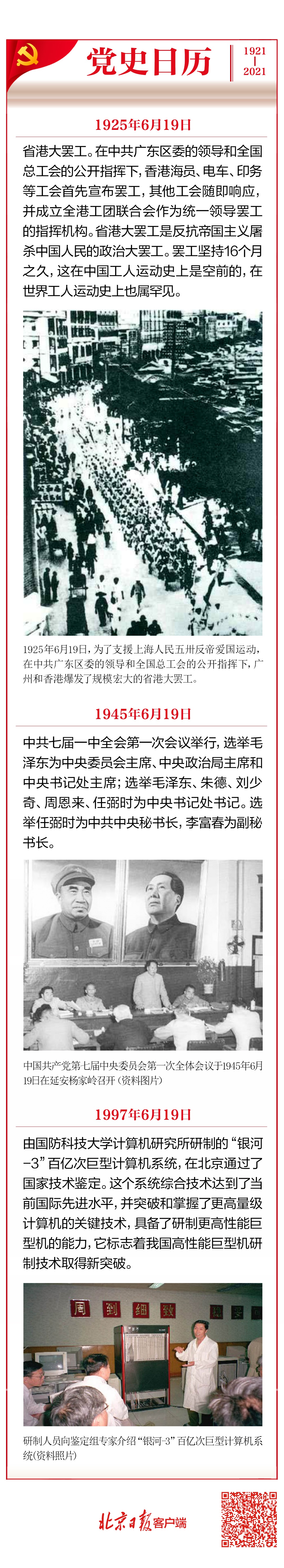 党史日历(6月19日)|中共七届一中全会选出"五大书记"