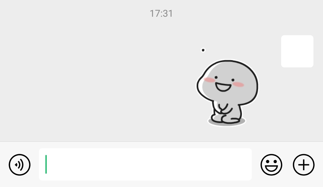 不过呢,这是张白底图片,而不是透明图片,所以在聊天界面可能会有点