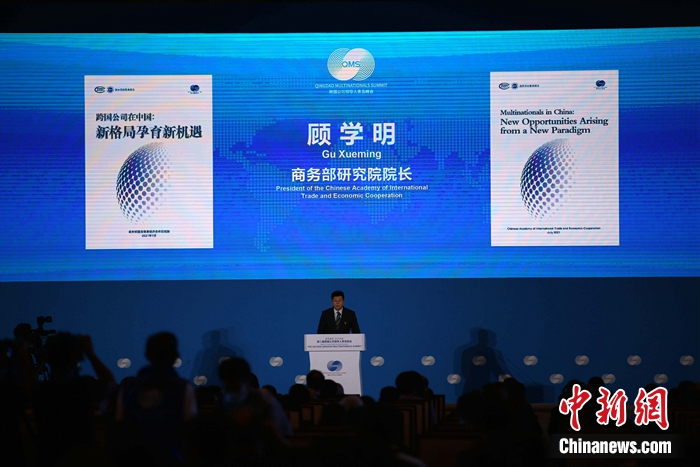 商务部国际贸易经济合作研究院院长顾学明进行发布。胡耀杰 摄