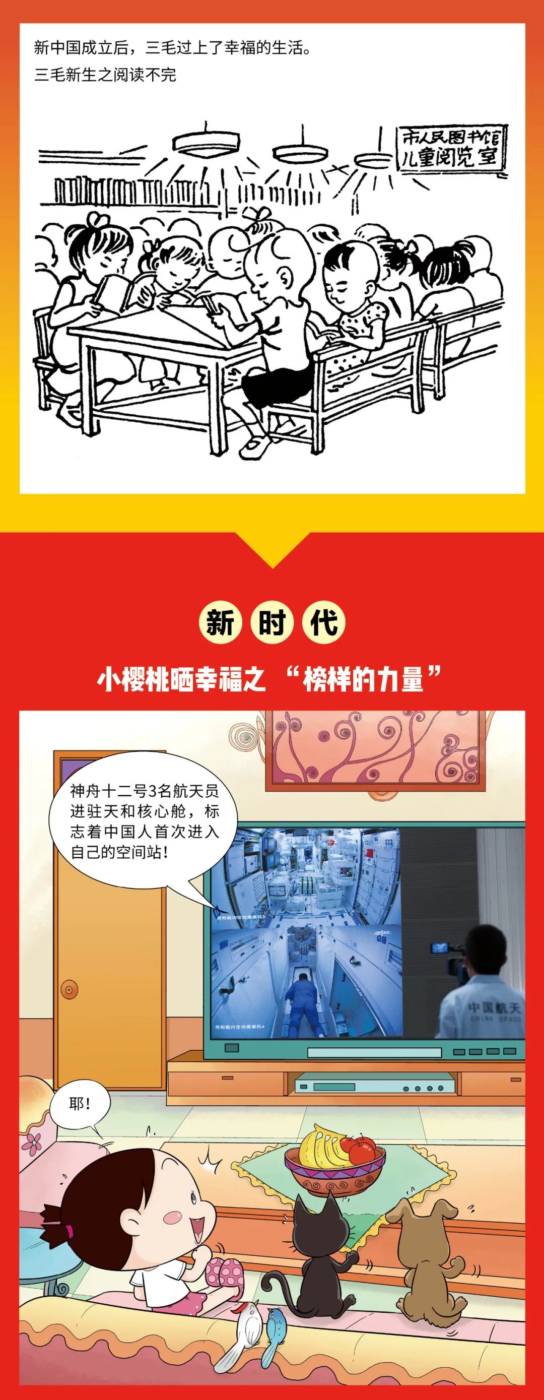 爱国主义热潮涌漫画里的百年巨变⑨