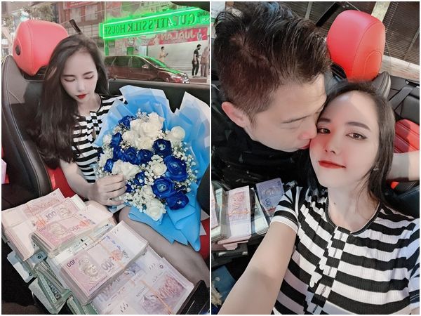 越南美女“炫富”晒老公送30万现金塞满车，称：没钱我也嫁