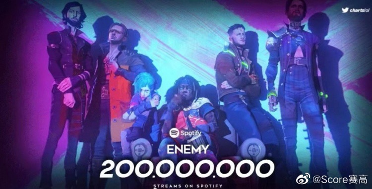 双城之战主题曲《enemy》spotify上超两亿播放|enemy