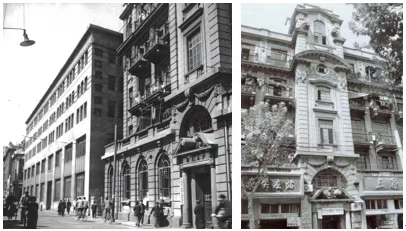 左：1950年代北京東路沿街照片 