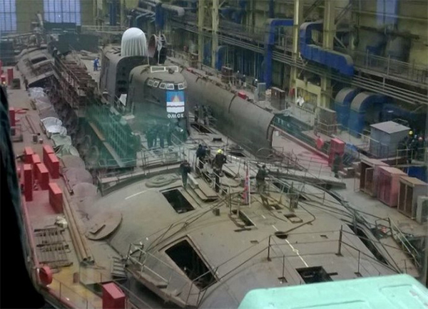 太平洋舰队的949A型核潜艇接受升级改造。 