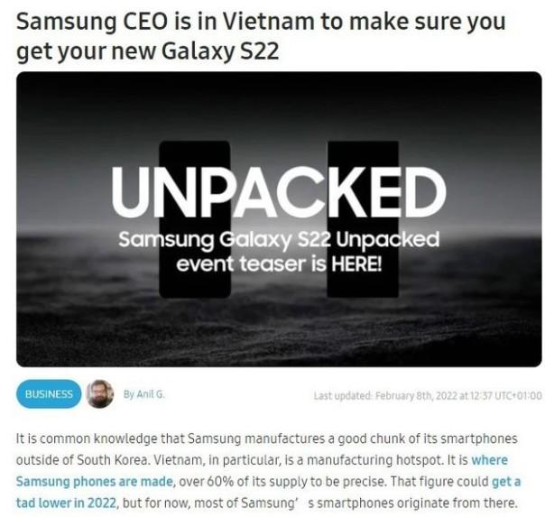 骁龙8旗舰三星Galaxy S22供应稳了!曝CEO亲自赴越南监工休闲区蓝鸢梦想 - Www.slyday.coM 骁龙8旗舰三星Galaxy S22供应稳了!曝CEO亲自赴越南监工休闲区蓝鸢梦想 - Www.slyday.coM