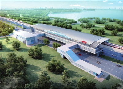 滨海新区重点轨道交通项目Z2线高架车站效果图
