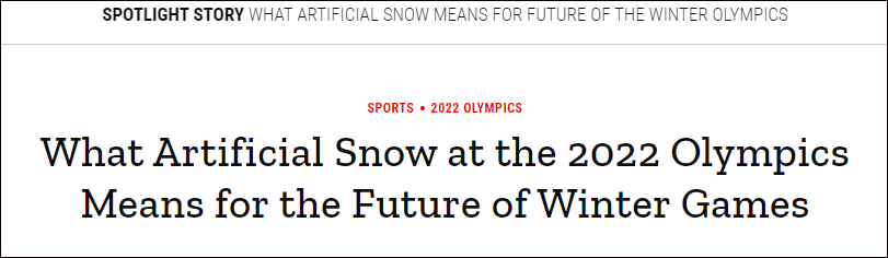 换标题后：2022冬奥会的人造雪对冬奥会的未来意味着什么？