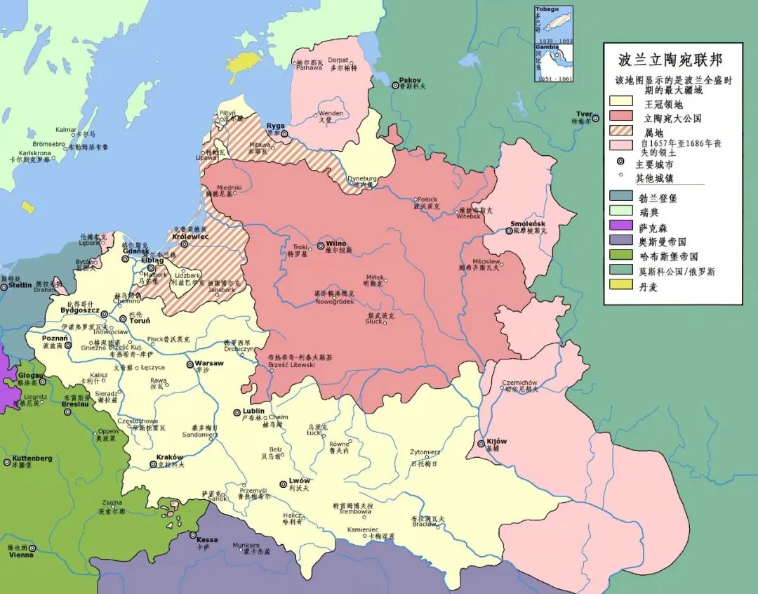 波兰-立陶宛鼎盛时期的版图