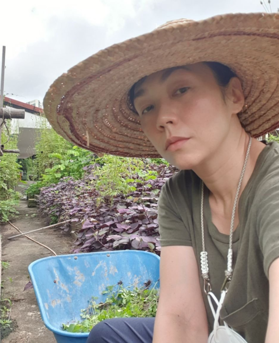 国民级歌手陈洁仪农田干活！戴草帽追着鸡跑，皮肤黝黑脸颊晒通红