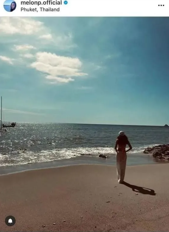 Tangmo出事当天发布的海滩照