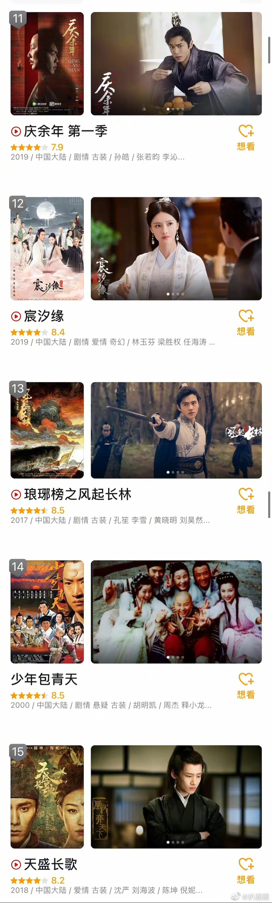 豆瓣古装电视剧排行榜_近五年「豆瓣最高评分古装剧」TOP10!冠军让人意外!