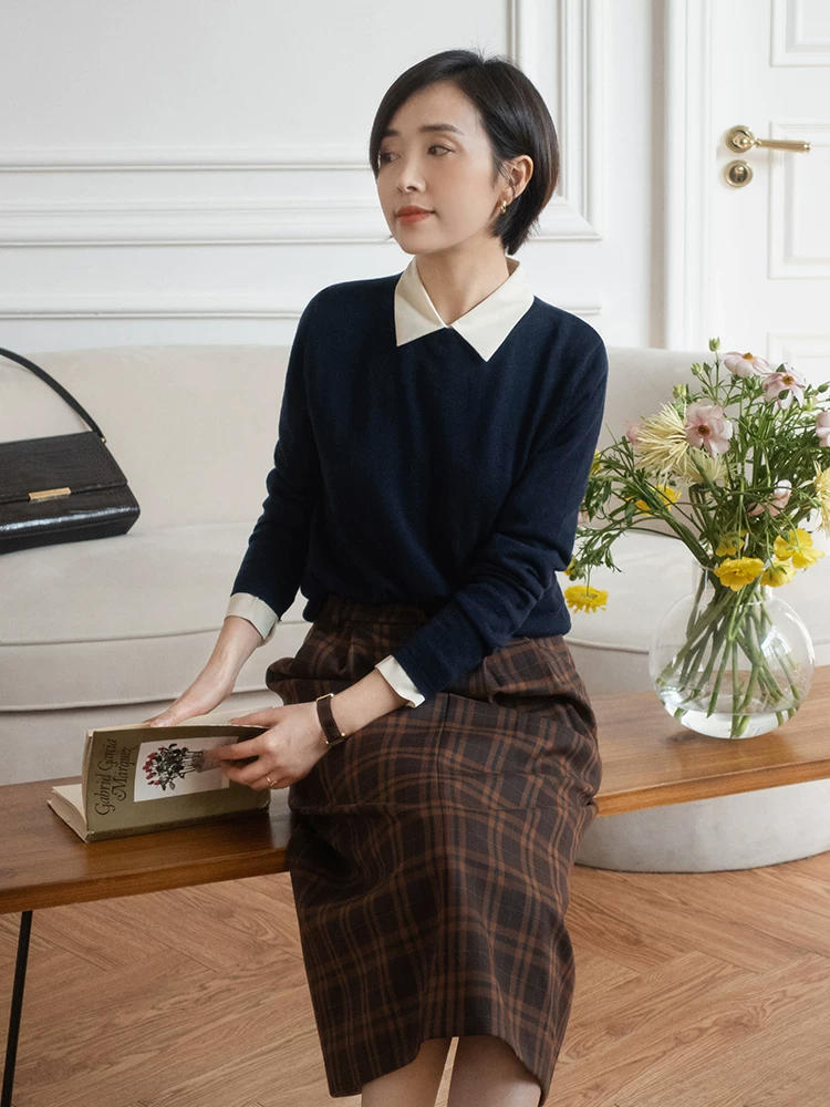 春天建议中年女性多备“针织衫”，搭配半身裙、裤子，显高又显瘦