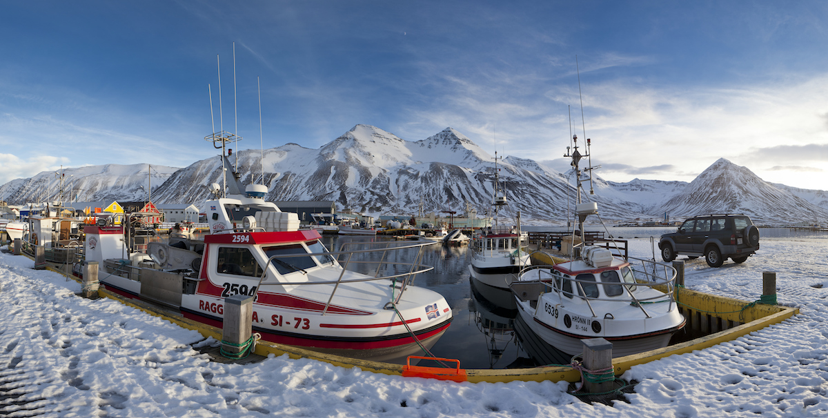 冰島漁船停在港口