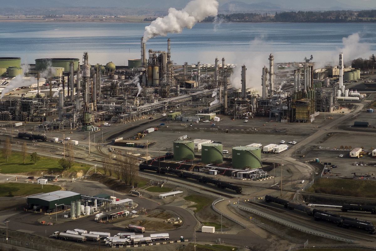 2022年3月8日,美國華盛頓,當地的馬拉松煉油廠。