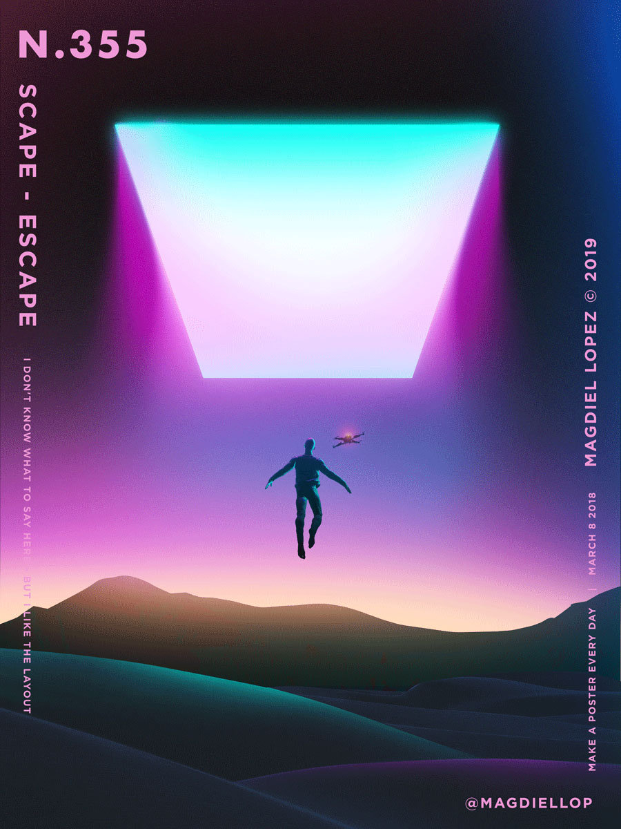 渐变色视觉海报设计，来自<a href=