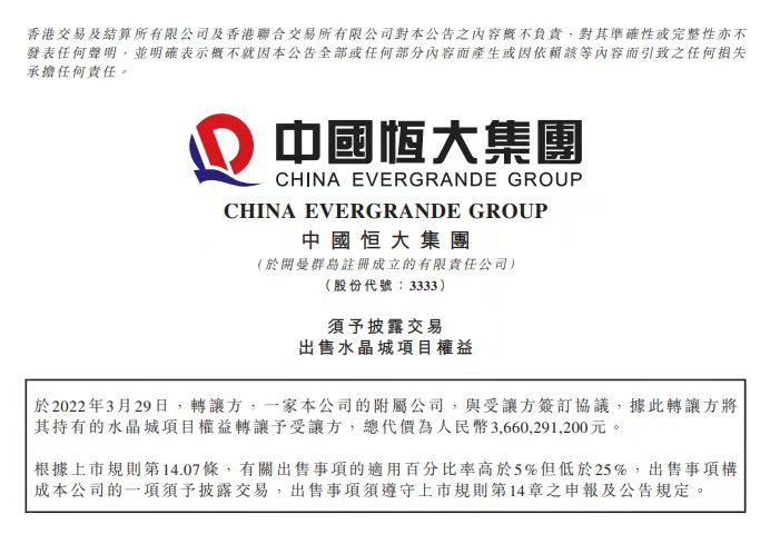 恒大拟36.6亿元出售水晶城项目,曾因违规建设被罚超900万休闲区蓝鸢梦想 - Www.slyday.coM 恒大拟36.6亿元出售水晶城项目,曾因违规建设被罚超900万休闲区蓝鸢梦想 - Www.slyday.coM