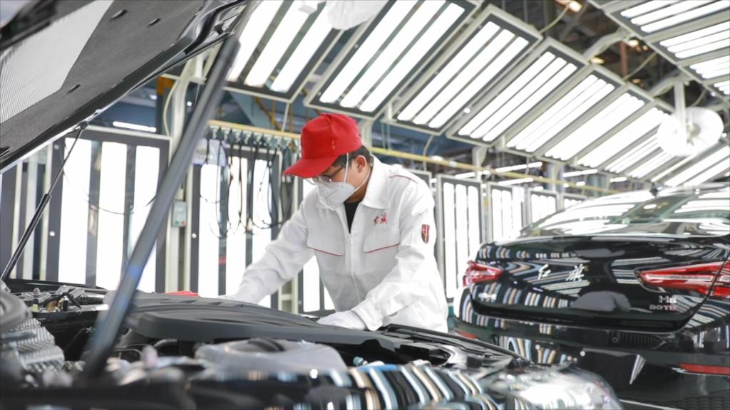 4月13日，一汽红旗蔚山工厂启动生产。（采访对象供图）