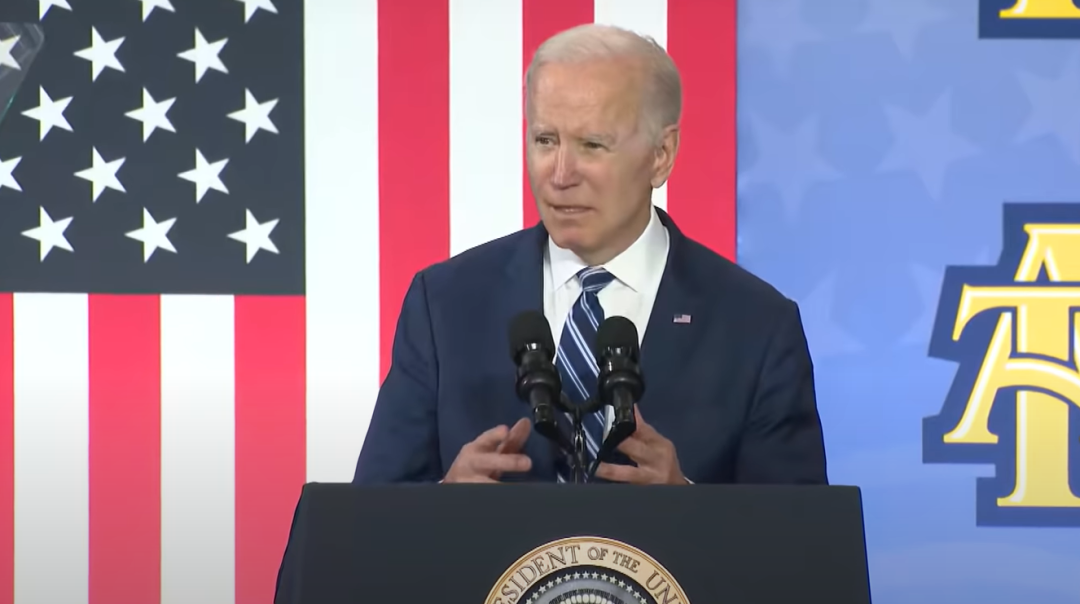 拜登14日在北卡罗来纳州发表演讲。视频截图