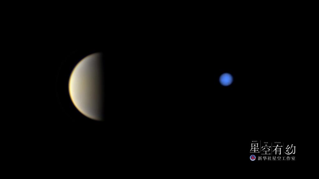  这是广东省天文爱好者周志伟拍摄的金星、海王星特写（拼版）。（本人供图）