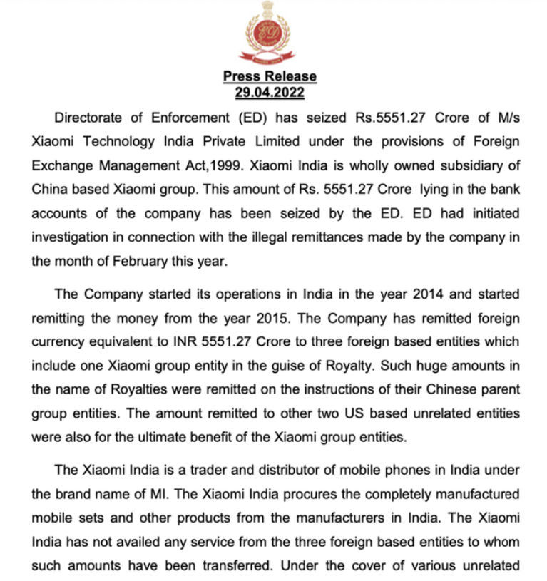 突发!48亿资产遭印度扣押!小米紧急回应休闲区蓝鸢梦想 - Www.slyday.coM 突发!48亿资产遭印度扣押!小米紧急回应休闲区蓝鸢梦想 - Www.slyday.coM