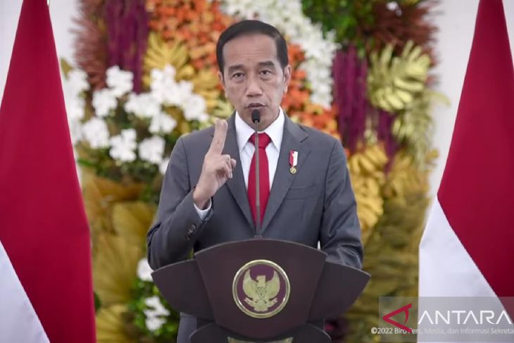 当地时间4月29日，佐科·维多多在西哇爪茂物宫发表讲话  图源：印尼安塔拉通讯社
