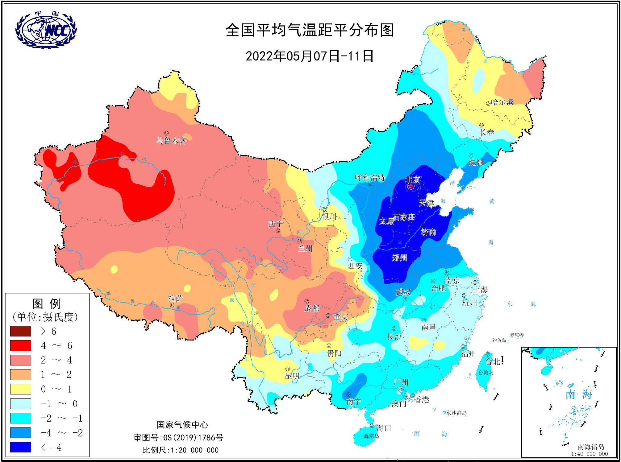 深蓝色偏冷区向南蔓延，南方倒春寒还要加强！分析：深入华南越南