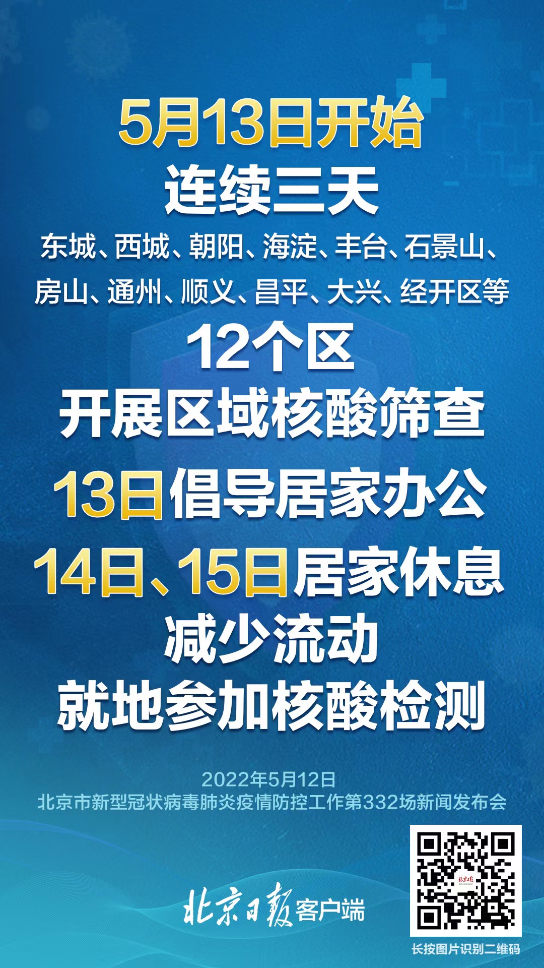 北京:各单位要督促所属人员积极参加核酸筛查，做好居家办公安排