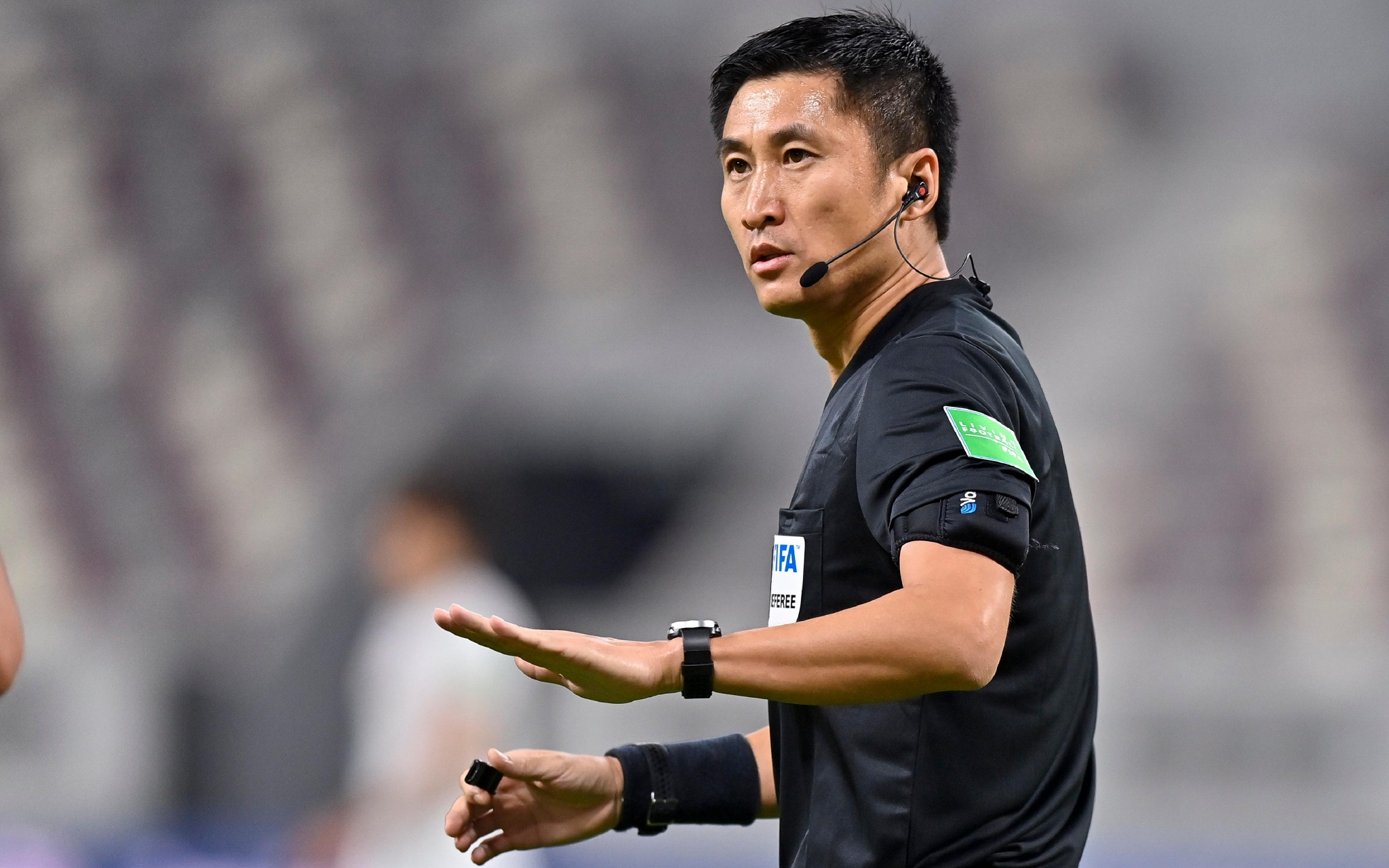 2021年9月8日,馬寧在多哈執法世預賽12強賽。 圖/新華社
