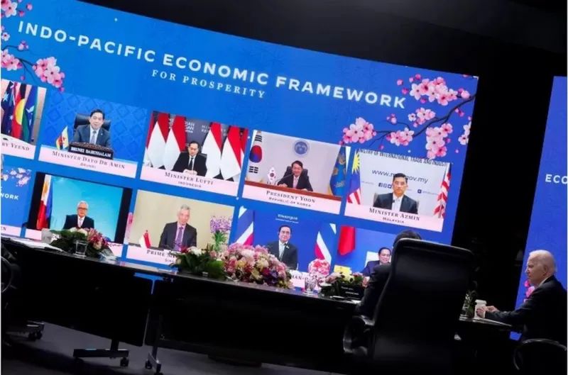 5月23日下午,美国总统拜登在日本东京正式宣布启动“印太经济框架”(IPEF)。图自路透社