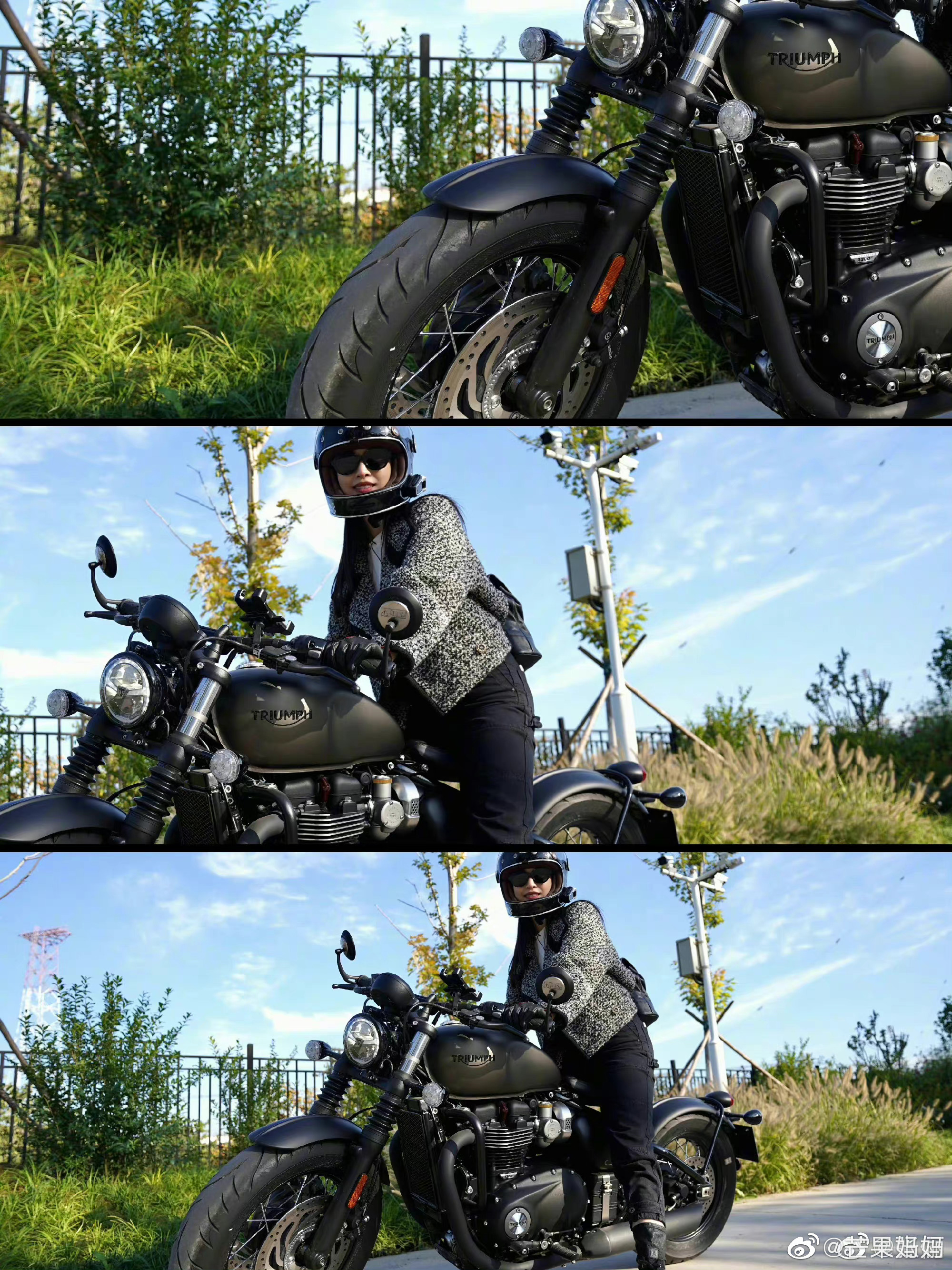 女骑示范穿搭 真是有够帅的 UB绑带式皮衣套装_摩托车社区_易车社区