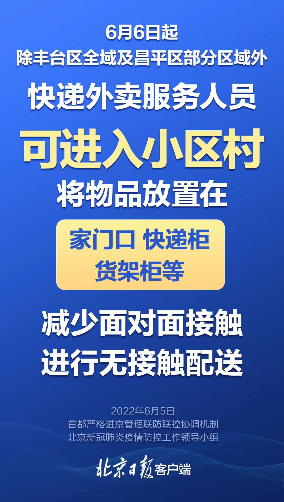 北京大部分地区:快递外卖人员可进入小区,实行无接触配送休闲区蓝鸢梦想 - Www.slyday.coM 北京大部分地区:快递外卖人员可进入小区,实行无接触配送休闲区蓝鸢梦想 - Www.slyday.coM